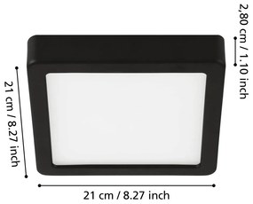 Czarna lampa sufitowa LED 21x21 cm FUEVA 5 – EGLO