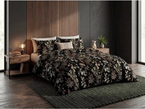 PrzytulneMieszkanie.pl PrzytulneMieszkanie.pl Pościel z bawełny Renforcé FLORWELLA czarna z kieszenią hotelową Rozmiar pościeli: 70 x 90 cm | 140 x 200 cm