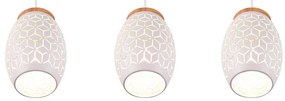 Biała lampa wisząca ø 15 cm Bidar – Trio