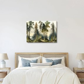Obraz - Krajobraz lasów w stylu vintage (70x50 cm)