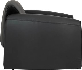 Designerski fotel wypoczynkowy z czarnej ekoskóry Flessi