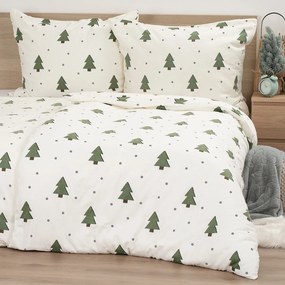 4Home Flanelowa pościel Little Trees,, 160 x 200 cm, 70 x 80 cm