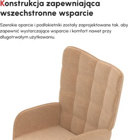 HOMCOM Fotel bujany do 120 kg Brązowy Poliester Eleganckie i wygodne krzesło do salonu | Aosom PL