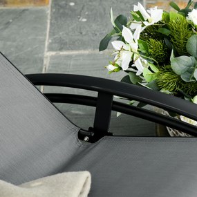 Outsunny Leżak Ogrodowy do Opalania Ciemnoszary Stylowy i Wygodny 170x64x82cm | Aosom PL