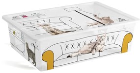 Biały plastikowy pojemnik z pokrywką 55x39x16 cm C Box Style – KIS