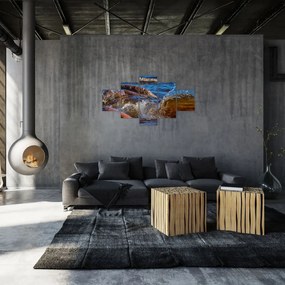 Szczegółowy obraz - woda między kamieniami (125x70 cm)