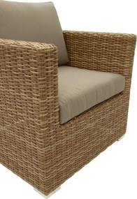 Zestaw rattanowy MALIBU dla 8 osób (beżowo-brązowy)