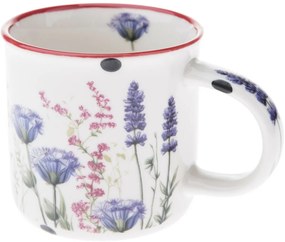 Zestaw 6 kubków porcelanowych Letnia łąka 230 ml, fioletowy