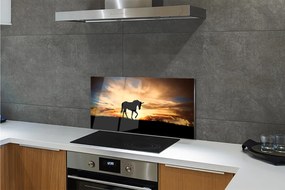 Szkło do Kuchni na Ścianę Jednorożec w Złotej Godzinie