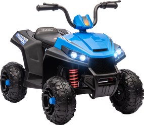 AIYAPLAY Elektryczny Quad dla Dzieci, Światło i Muzyka, Zawieszenie, 5 km/h, 50 Min. Czas Jazdy, dla Dzieci 3-5 Lat, Niebieski