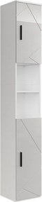 Wysoka szafka biały/biały wysoki połysk 30x30x190 irma