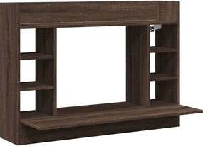Biurko ścienne z półkami brązowy dąb S3-D41