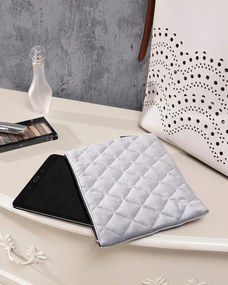 Etui na tablet Velvet kolor szary tkanina połyskliwa, welwetowa