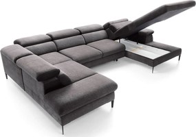 Szary duży narożnik z funkcją spania L8-R08