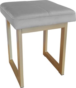 Taboret SOLID tkanina Welur stelaż metalowy STOŁEK LOFT : Kolor Stelaża - Złoty, Kolor tkaniny - VELVET - MG17, Typ tkaniny - Velvet, Wysokość - 45 cm