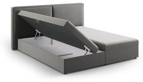 Szare łóżko boxspring ze schowkiem 160x200 cm Arendal – Cosmopolitan Design