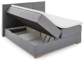 Szare łóżko boxspring ze schowkiem 180x200 cm Tambo – Meise Möbel