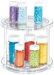 Okrągły obrotowy dwupoziomowy stojak na pojemniki iDesign The Home Edit, ⌀ 24,1 cm
