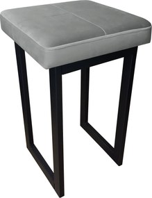 Taboret SOLID tkanina Welur stelaż metalowy STOŁEK LOFT : Kolor Stelaża - Czarny , Kolor tkaniny - VELVET - MG17, Typ tkaniny - Velvet, Wysokość - 45 cm