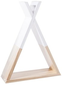 Półka dekoracyjna na ścianę TIPI - drewno, 30 x 10 x 39 cm