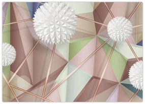 Obraz na szkle - Abstrakcja 3D w pastelowych kolorach (70x50 cm)