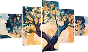 Obraz – Mozaika – słońce i drzewo II. (125x70 cm)