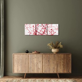 Obraz przy użyciu techniki drippingu (z zegarem) (90x30 cm)