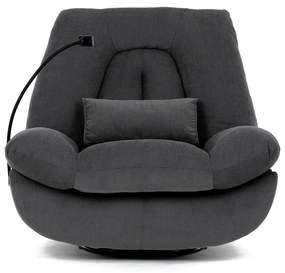 Elektryczny fotel z wbudowanym sterowaniem, szary