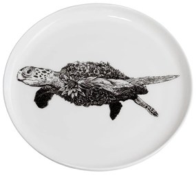 Biały porcelanowy talerz Maxwell &amp; Williams Marini Ferlazzo Sea Turtle, ø 20 cm