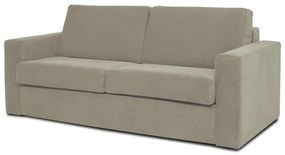 Beżowa sztruksowa sofa rozkładana Scandic Elbeko