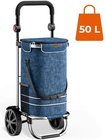 Monzana Torba na zakupy na kółkach EASY, 50l, niebieska