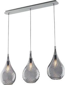 Szyna żelazna Pluvia z szarym szkłem pyrex 3 światła dł. 75 x 10 BL264-BIN3-GR