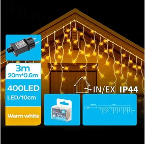 Brilagi - LED łańcuch zewnętrzny 400xLED/8 funkcji 23x0,6m IP44 ciepła biała