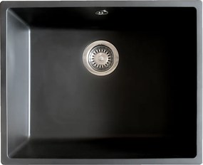 Sierra Zlewozmywak z jedną komorą 54x44 z czarnej żywicy - Essebagno