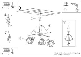 Czarna lampa sufitowa ø 10 cm Varpu – Nice Lamps