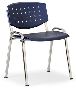 Krzesło konferencyjne TONY, niebieski - kolor konstrucji chrom