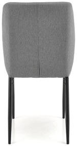 JASPER stół + 4 krzesła SZKLANY STÓŁ tapicerowane krzesła tkanina szare