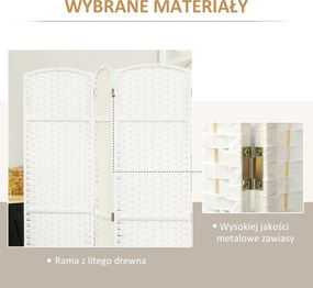 HOMCOM 6-częściowy dzielnik przestrzeni, składana osłona prywatności, ścianka osłonowa do salonu, sypialni, biura domowego, Biała
