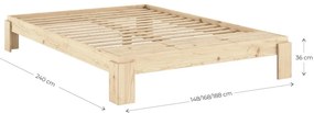 Łóżko dwuosobowe z litego drewna sosnowego ze stelażem 140x200 cm w naturalnym kolorze Layers – Karup Design