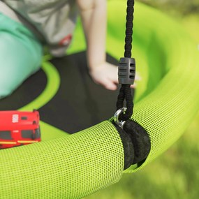 AIYAPLAY Huśtawka gniazdowa, Okrągła huśtawka ogrodowa, Obciążenie 150 kg, Regulowana wysokość, Zielona