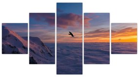 Obraz o zachodzie słońca, Mt. Blanc (125x70 cm)