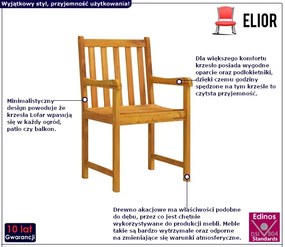 Krzesła ogrodowe z litego drewna akacjowego - Lofar