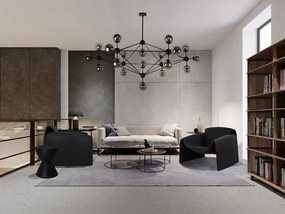 Designerski fotel wypoczynkowy z czarnej ekoskóry Flessi