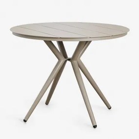 Okrągły Aluminiowy Stół Ogrodowy Valerie Moka Brown & Ø100 Cm - Sklum