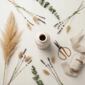 Osłonka Ceramiczna beżowa 17 cm Nowoczesny Wazon zdobiony Elegancki vintage