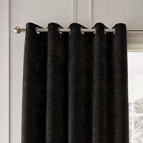 Czarne zasłony termiczne z szenilu zestaw 2 szt. 229x183 cm Selene Luxury Chenille – Hyperion