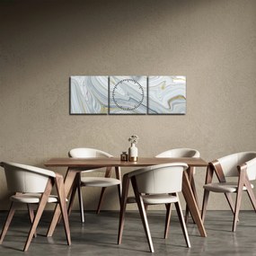 Obraz - Abstrakcja (z zegarem) (90x30 cm)
