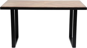 Stół jadalniany z blatem w jodełkę Nattmal, styl industrialny, 140 cm