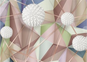 Obraz na szkle - Abstrakcja 3D w pastelowych kolorach (70x50 cm)