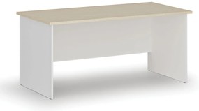 Biurko PRIMO WHITE, 160x80 cm, biały/brzoza